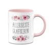 Tasse - Allerbeste Grafikerin - Blumig -Geschenke Tassen Store Blumchentasse Allerbeste Grafikerin00 561253