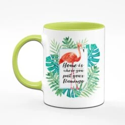 Flamingo Tasse - Home Is Where You Put Your Flamingo -Geschenke Tassen Store Flamingo Home Gr n 831544