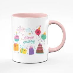 Tasse - Happy Birthday -Geschenke Tassen Store Geb rosa name vorne 492426