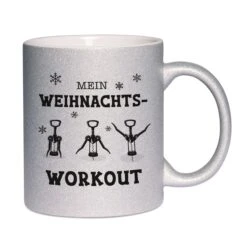 Glitzertasse - Mein Weihnachtsworkout -Geschenke Tassen Store Glitzertasse Mein Weihnachts workout01
