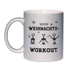 Glitzertasse - Mein Weihnachtsworkout -Geschenke Tassen Store Glitzertasse Mein Weihnachts workout03