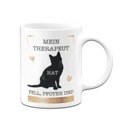 Tasse - Mein Therapeut Hat Fell, Pfoten Und Ein Herz Aus Gold. (Katze) -Geschenke Tassen Store Katzen Tasse Mein Therapeut hat Fell Pfoten und ein Herz aus Gold01 139403