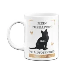 Tasse - Mein Therapeut Hat Fell, Pfoten Und Ein Herz Aus Gold. (Katze) -Geschenke Tassen Store Katzen Tasse Mein Therapeut hat Fell Pfoten und ein Herz aus Gold03 430046
