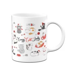 Tasse - Crazy Cat Lady (Rundumdruck) -Geschenke Tassen Store Katzentasse Crazy cat lady01 391476