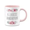 Tasse - Allerbeste Bankkauffrau - Blumig 2 Tasse - Allerbeste Bankkauffrau - Blumig -Geschenke Tassen Store Tasse691 Mockup front rosa 220976