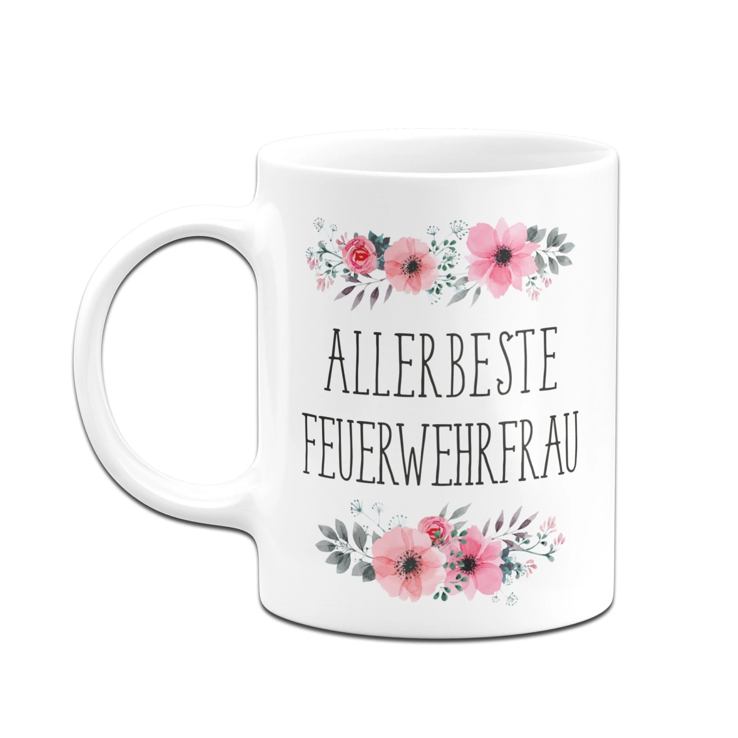 Tasse - Allerbeste Feuerwehrfrau - Blumig 6 Tasse - Allerbeste Feuerwehrfrau - Blumig – Bild 4