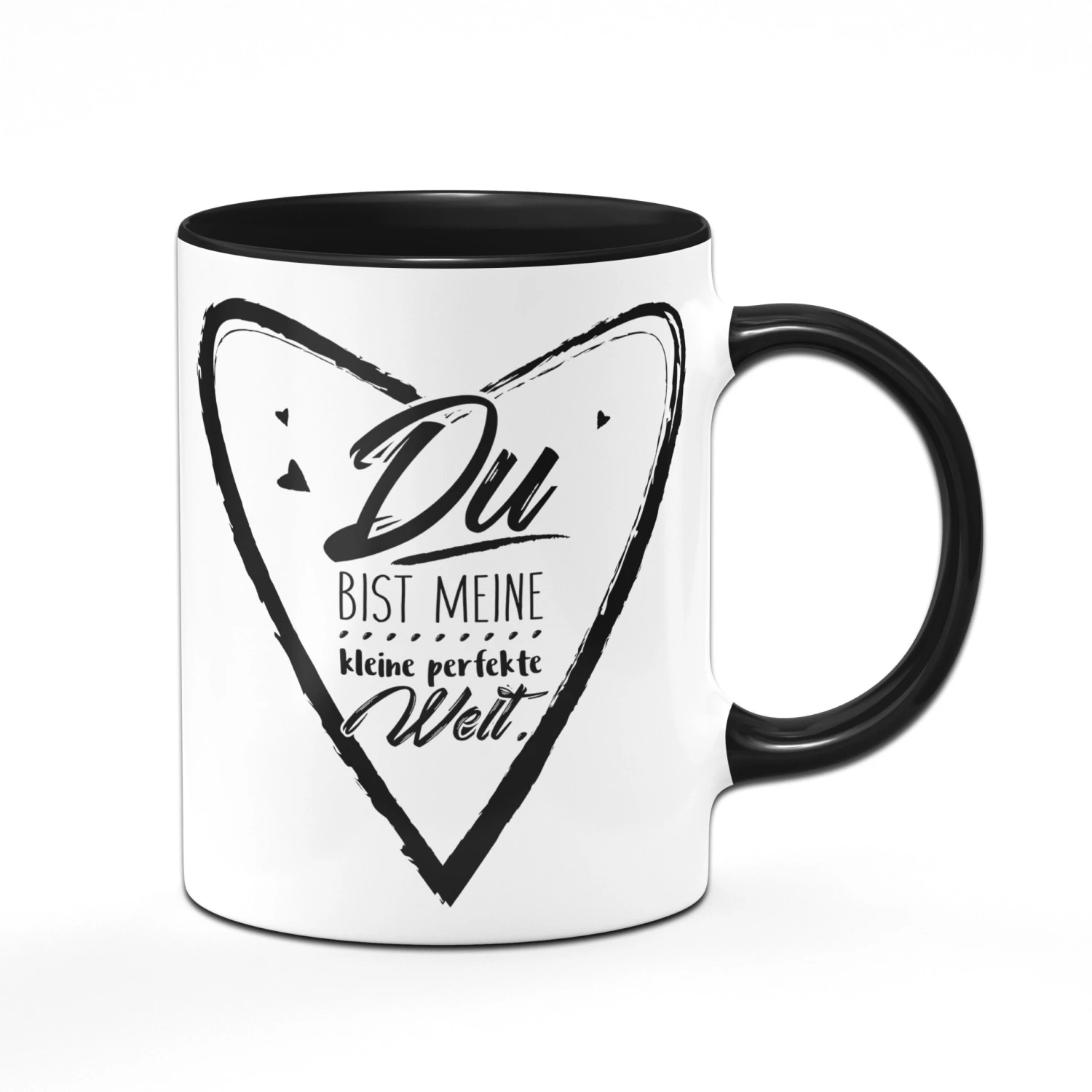 Tasse - Du Bist Meine Perfekte Welt - Schwarz 3 Tasse - Du Bist Meine Perfekte Welt - Schwarz