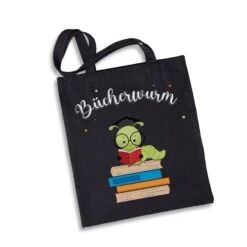 Baumwolltasche - Bücherwurm