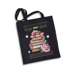 Baumwolltasche - Es Gibt Viele Wege Zum Glück. Einer Davon Ist Lesen.