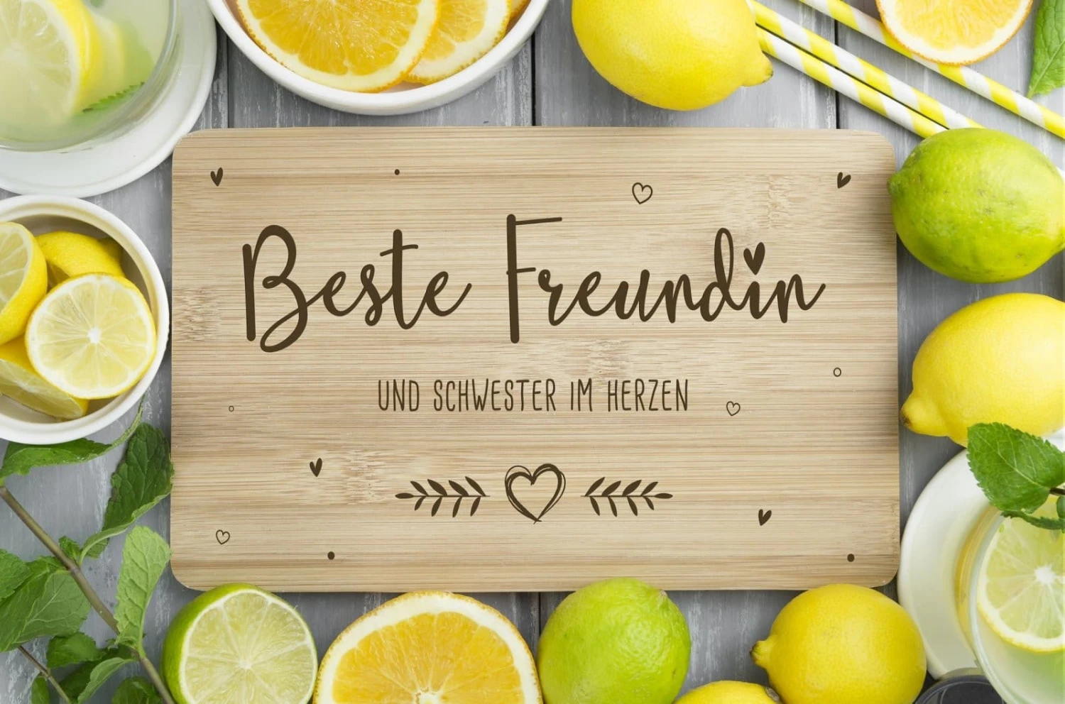 Frühstücksbrettchen - Beste Freundin Und Schwester Im Herzen 4 Frühstücksbrettchen - Beste Freundin Und Schwester Im Herzen – Bild 2