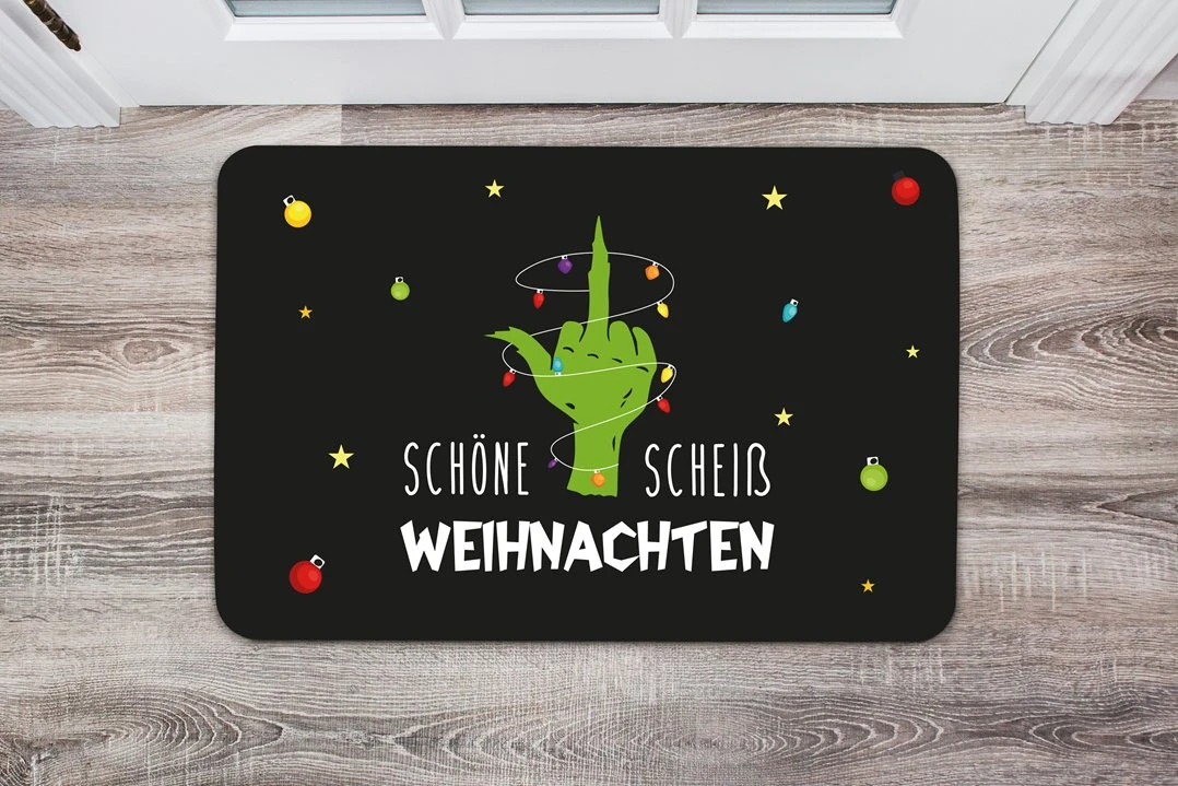 Fußmatte - Grinch - Schöne Scheiß Weihnachten (Mittelfinger) 4 Fußmatte - Grinch - Schöne Scheiß Weihnachten (Mittelfinger) – Bild 2
