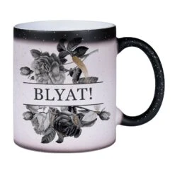 Glitzer-Zaubertasse - Blyat! - Black Rose