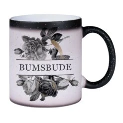 Glitzer-Zaubertasse - Bumsbude - Black Rose