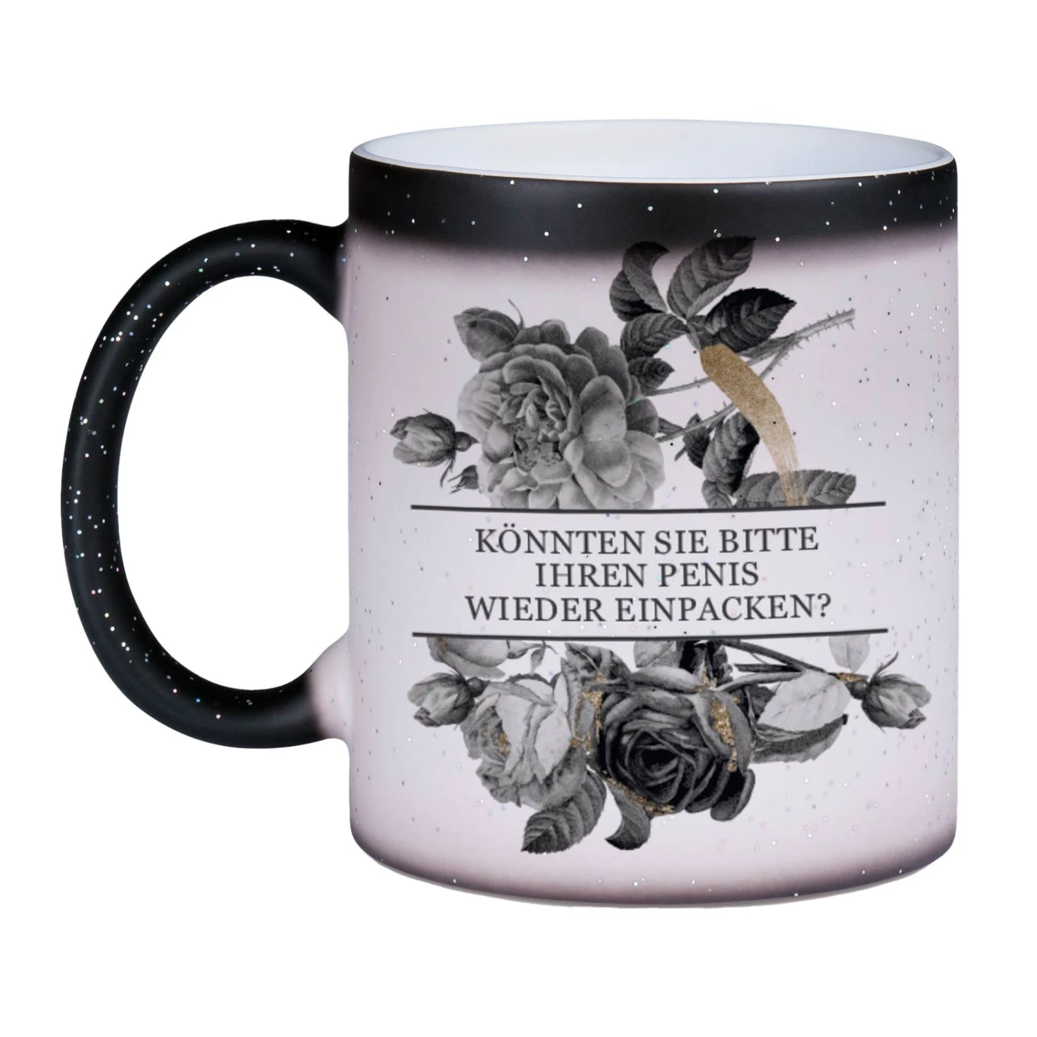 Glitzer-Zaubertasse - Könnten Sie Bitte Ihren Penis Wieder Einpacken? - Black Rose 4 Glitzer-Zaubertasse - Könnten Sie Bitte Ihren Penis Wieder Einpacken? - Black Rose – Bild 2