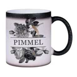 Glitzer-Zaubertasse - Pimmel - Black Rose