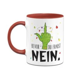 Grinch Tasse - Bevor Du Fragst NEIN (Mittelfinger) -Geschenke Tassen Store bild grinch tasse bevor du fragst nein mittelfinger 169731