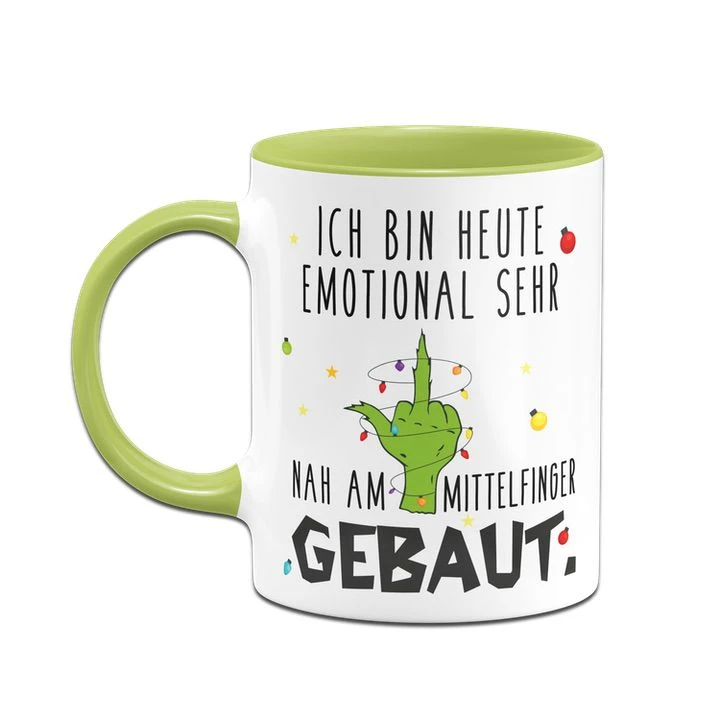 Grinch Tasse - Ich Bin Heute Emotional Sehr Nah Am Mittelfinger Gebaut (Mittelfinger) 4 Grinch Tasse - Ich Bin Heute Emotional Sehr Nah Am Mittelfinger Gebaut (Mittelfinger) – Bild 2