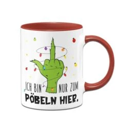 Grinch Tasse - Ich Bin Nur Zum Pöbeln Hier. (Mittelfinger) -Geschenke Tassen Store bild grinch tasse ich bin nur zum pobeln hier mittelfinger 205377