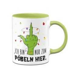Grinch Tasse - Ich Bin Nur Zum Pöbeln Hier. (Mittelfinger) -Geschenke Tassen Store bild grinch tasse ich bin nur zum pobeln hier mittelfinger 585332