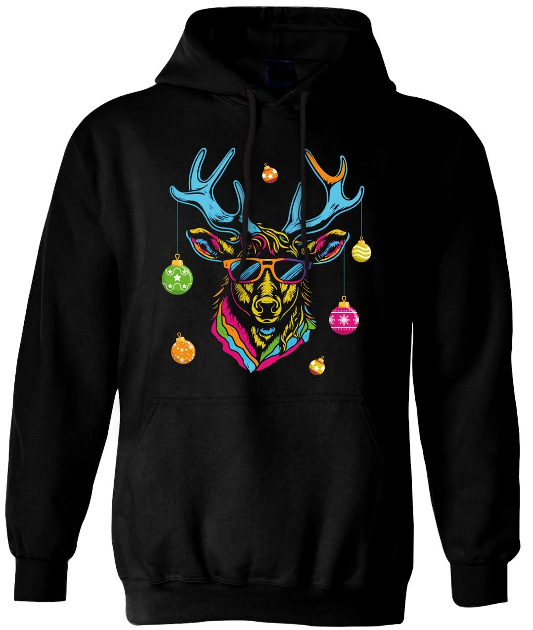 Hoodie - Cooler Elch (Weihnachten) - Bunt 3 Hoodie - Cooler Elch (Weihnachten) - Bunt