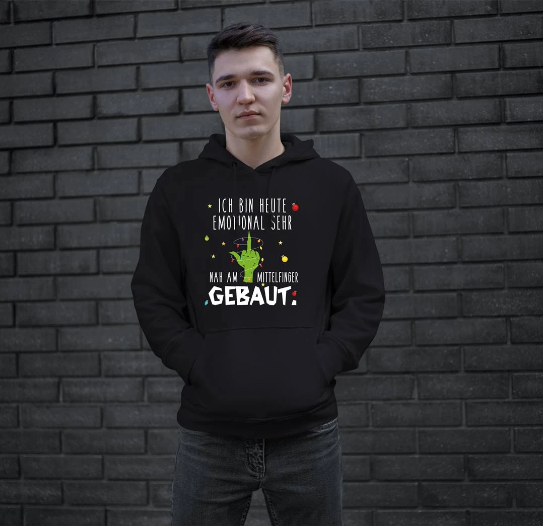 Hoodie - Grinch - Ich Bin Heute Emotional Sehr Nah Am Mittelfinger Gebaut. 7 Hoodie - Grinch - Ich Bin Heute Emotional Sehr Nah Am Mittelfinger Gebaut. – Bild 5