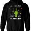 Hoodie - Grinch - Last Christmas I Gave You ... Bla Bla Bla (Mittelfinger)