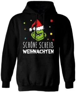 Hoodie - Grinch - Schöne Scheiß Weihnachten (Gesicht)