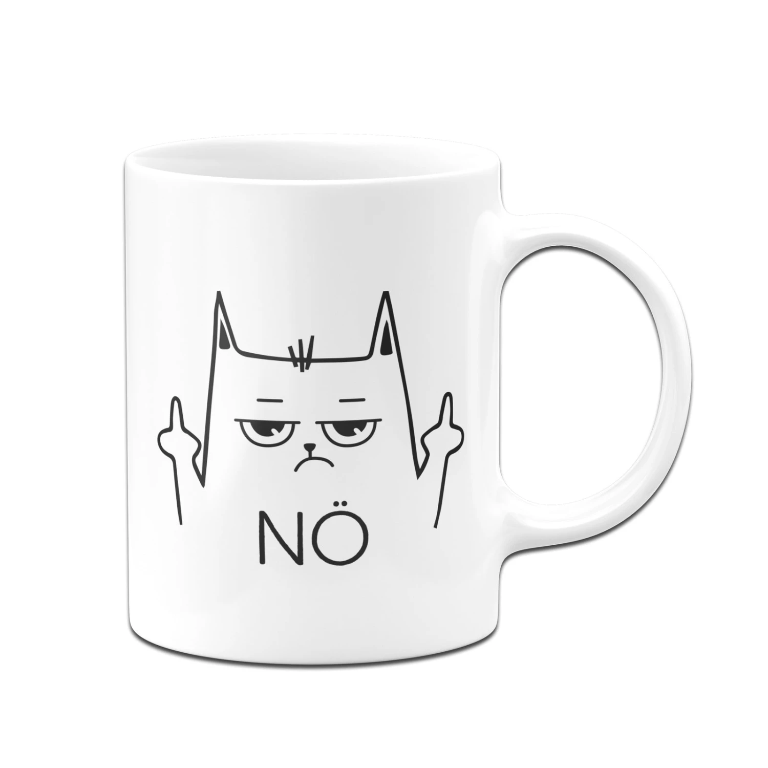 Katzen Tasse - NÖ (mit Mittelfinger) 5 Katzen Tasse - NÖ (mit Mittelfinger) – Bild 3