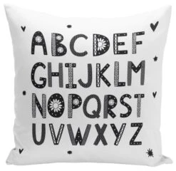 Kissen - Alphabet (schwarz-weiß)