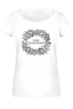 T-Shirt Damen - Blöde Kackscheisse! - Skull Statement -Geschenke Tassen Store bild t shirt damen blode kackscheisse skull statement 360145