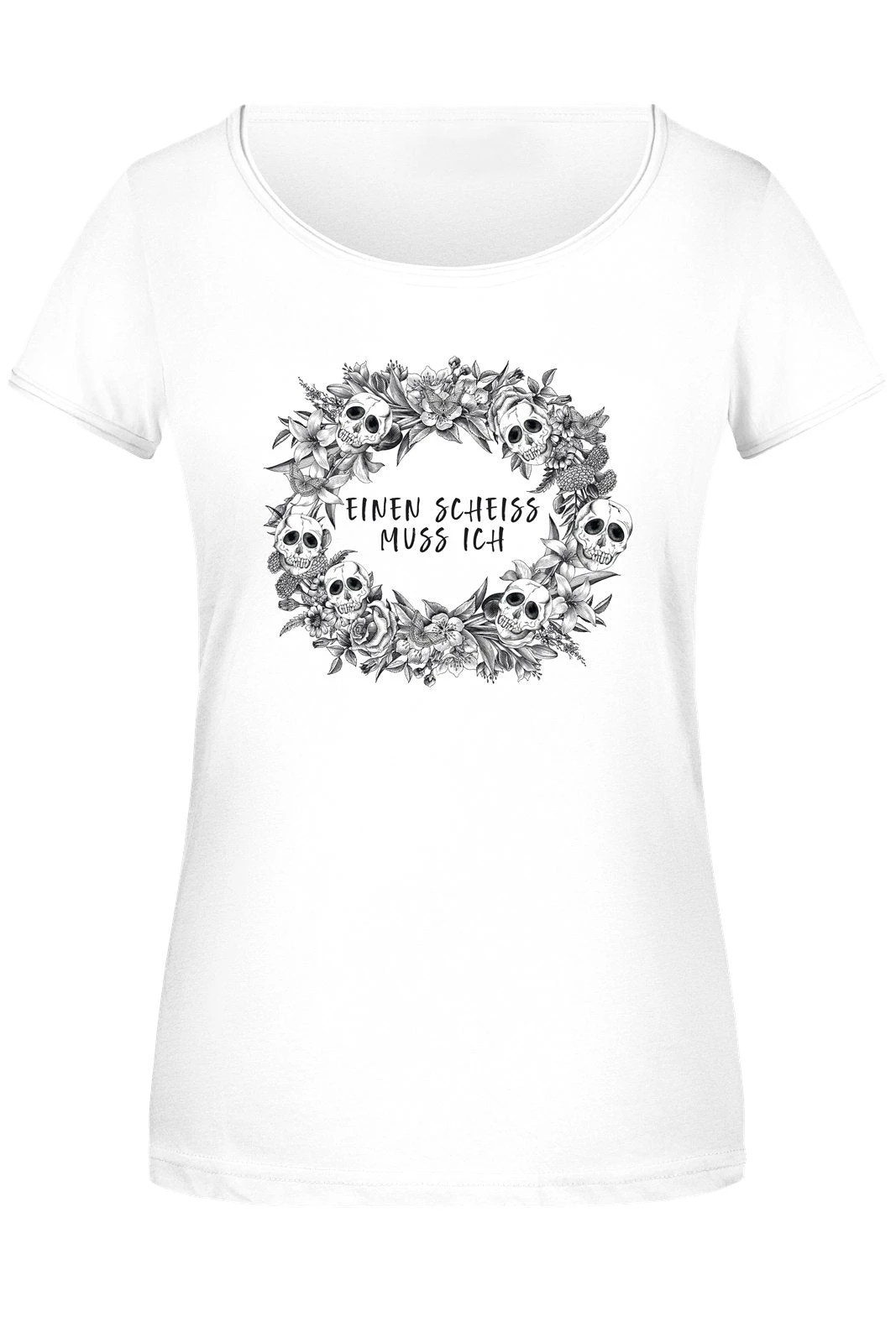 T-Shirt Damen - Einen Scheiss Muss Ich - Skull Statement 6 T-Shirt Damen - Einen Scheiss Muss Ich - Skull Statement – Bild 4