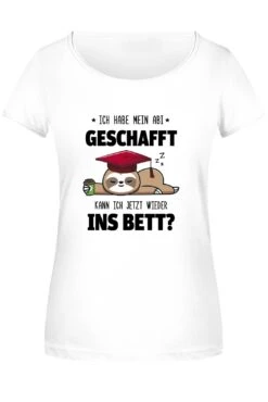 T-Shirt Damen - Faultier - Ich Habe Mein Abi Geschafft. Kann Ich Jetzt Wieder Ins Bett? -Geschenke Tassen Store bild t shirt damen faultier ich habe mein abi geschafft kann ich jetzt wieder ins bett 868337