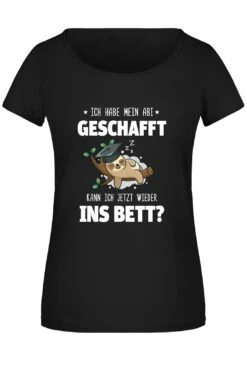 T-Shirt Damen - Faultier - Ich Habe Mein Abi Geschafft. Kann Ich Jetzt Wieder Ins Bett? - V2