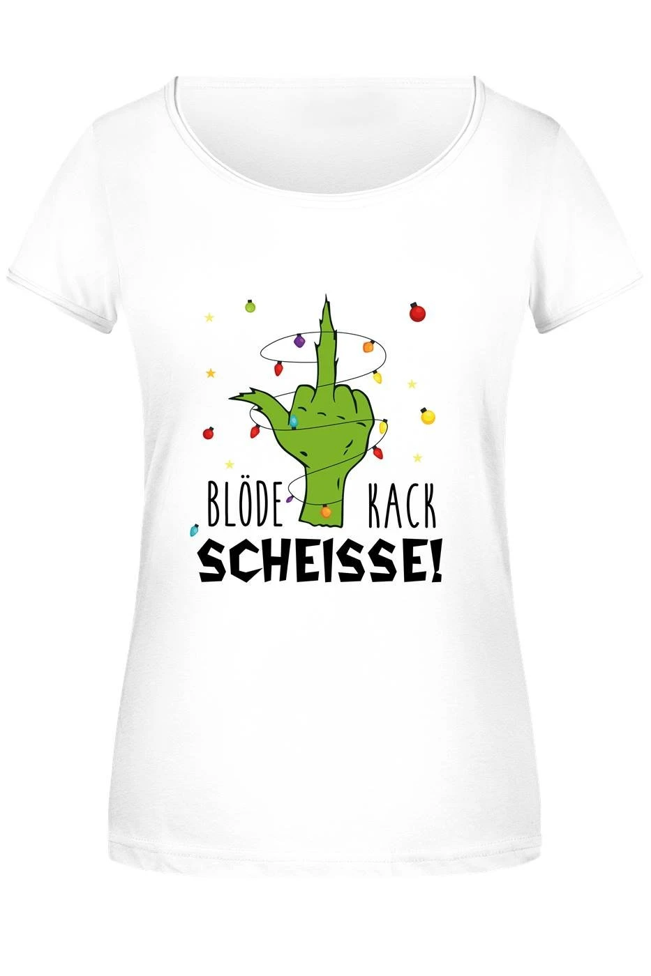 T-Shirt Damen - Grinch - Blöde Kackscheisse! (Mittelfinger) 6 T-Shirt Damen - Grinch - Blöde Kackscheisse! (Mittelfinger) – Bild 4