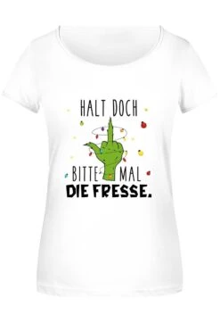 T-Shirt Damen - Grinch - Halt Doch Bitte Mal Die Fresse. (Mittelfinger) 12 T-Shirt Damen - Grinch - Halt Doch Bitte Mal Die Fresse. (Mittelfinger) -Geschenke Tassen Store bild t shirt damen grinch halt doch bitte mal die fresse mittelfinger 764122