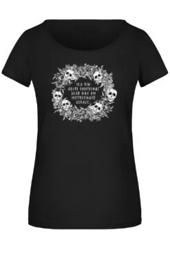 T-Shirt Damen - Ich Bin Heute Emotional Sehr Nah Am Mittelfinger Gebaut. - Skull Statement