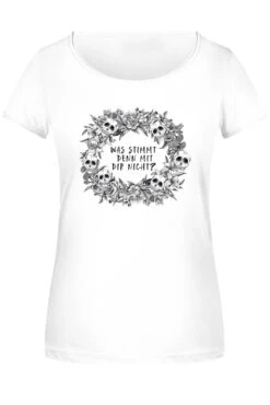 T-Shirt Damen - Was Stimmt Denn Mit Dir Nicht? - Skull Statement -Geschenke Tassen Store bild t shirt damen was stimmt denn mit dir nicht skull statement 689835