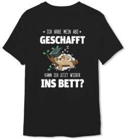 T-Shirt Herren - Faultier - Ich Habe Mein Abi Geschafft. Kann Ich Jetzt Wieder Ins Bett? - V2