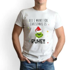 T-Shirt Herren - Grinch - All I Want For Christmas Is Ruhe! (Gesicht) -Geschenke Tassen Store bild t shirt herren grinch all i want for christmas is ruhe gesicht 419709