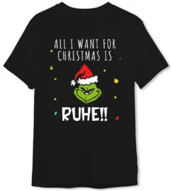 T-Shirt Herren - Grinch - All I Want For Christmas Is Ruhe! (Gesicht)