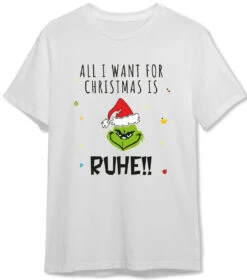 T-Shirt Herren - Grinch - All I Want For Christmas Is Ruhe! (Gesicht) -Geschenke Tassen Store bild t shirt herren grinch all i want for christmas is ruhe gesicht 530680