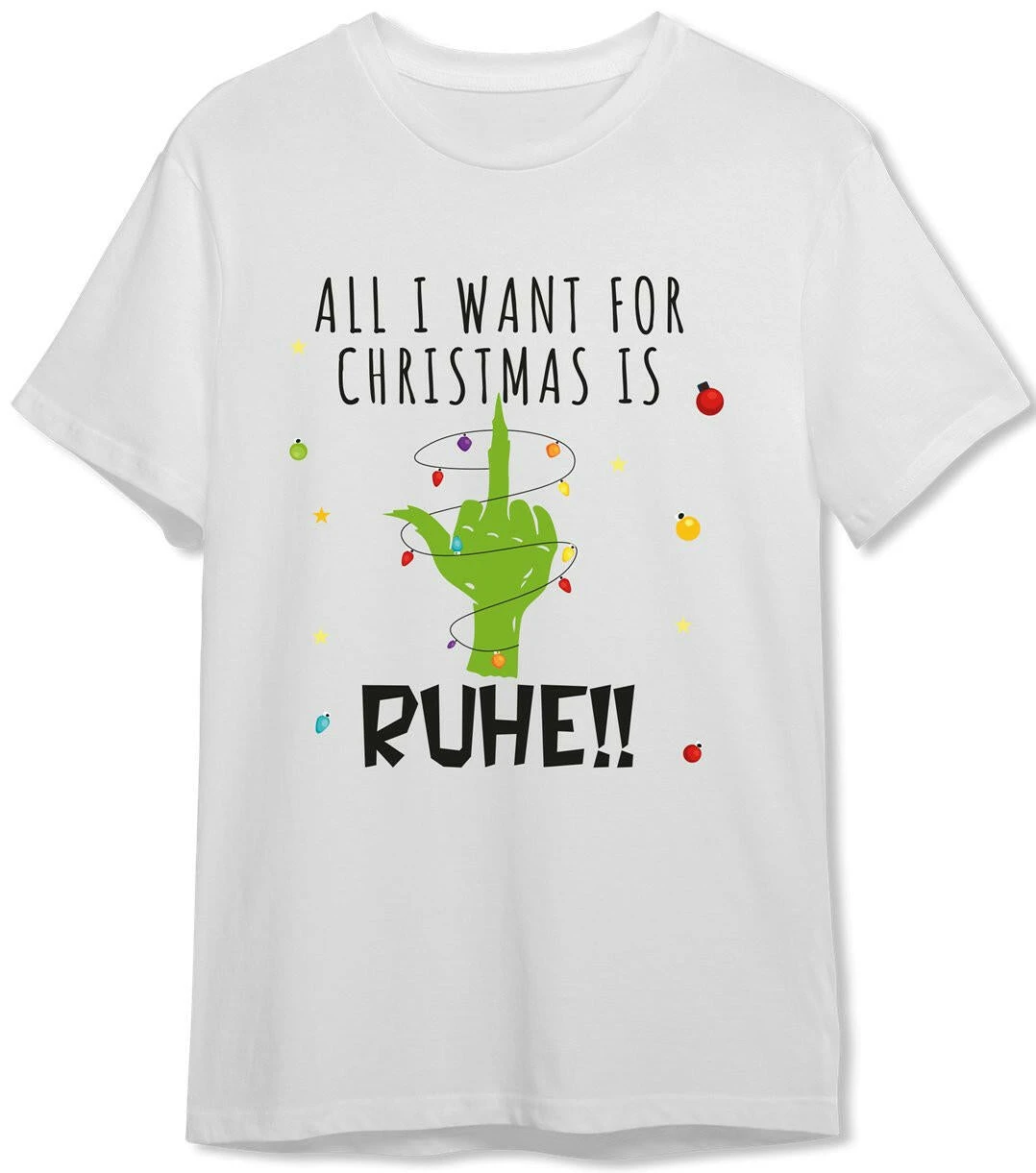 T-Shirt Herren - Grinch - All I Want For Christmas Is Ruhe! (Mittelfinger) 6 T-Shirt Herren - Grinch - All I Want For Christmas Is Ruhe! (Mittelfinger) – Bild 4