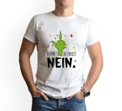 T-Shirt Herren - Grinch - Bevor Du Fragst NEIN. (Mittelfinger) -Geschenke Tassen Store bild t shirt herren grinch bevor du fragst nein mittelfinger 491350