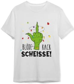 T-Shirt Herren - Grinch - Blöde Kackscheisse! (Mittelfinger) -Geschenke Tassen Store bild t shirt herren grinch blode kackscheisse mittelfinger 203568