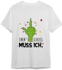 T-Shirt Herren - Grinch - Einen Scheiss Muss Ich. (Mittelfinger) -Geschenke Tassen Store bild t shirt herren grinch einen scheiss muss ich mittelfinger 782705