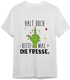 T-Shirt Herren - Grinch - Halt Doch Bitte Mal Die Fresse. (Mittelfinger) -Geschenke Tassen Store bild t shirt herren grinch halt doch bitte mal die fresse mittelfinger 142923
