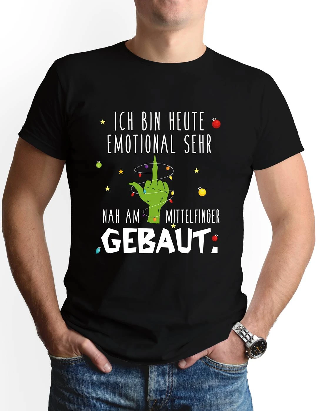 T-Shirt Herren - Grinch - Ich Bin Heute Emotional Sehr Nah Am Mittelfinger Gebaut. 4 T-Shirt Herren - Grinch - Ich Bin Heute Emotional Sehr Nah Am Mittelfinger Gebaut. – Bild 2
