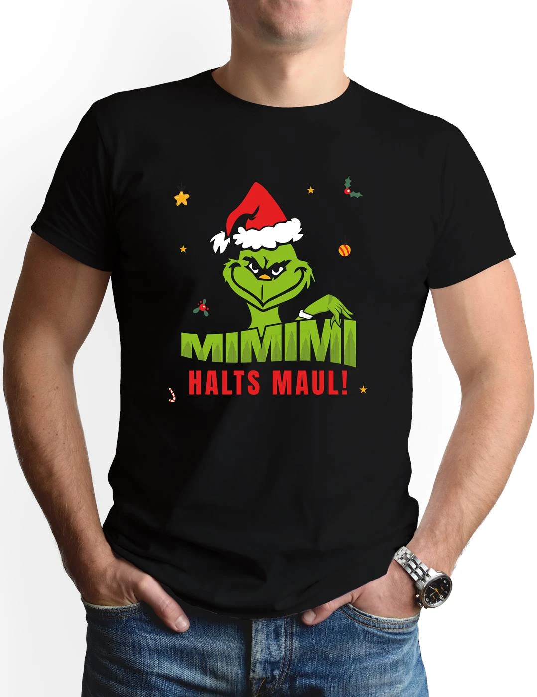 T-Shirt Herren - Grinch - Mimimi Halts Maul! 4 T-Shirt Herren - Grinch - Mimimi Halts Maul! – Bild 2