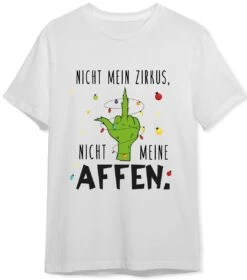 T-Shirt Herren - Grinch - Nicht Mein Zirkus, Nicht Meine Affen. (Mittelfinger) -Geschenke Tassen Store bild t shirt herren grinch nicht mein zirkus nicht meine affen mittelfinger 249482