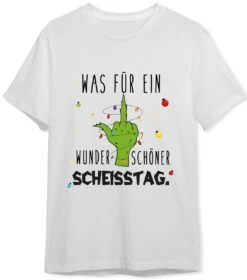 T-Shirt Herren - Grinch - Was Für Ein Wunderschöner Scheisstag. (Mittelfinger) -Geschenke Tassen Store bild t shirt herren grinch was fur ein wunderschoner scheisstag mittelfinger 647714
